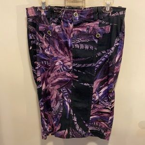 JustCavalli skirt- knee length . EUC -barely worn beautiful shades of purple